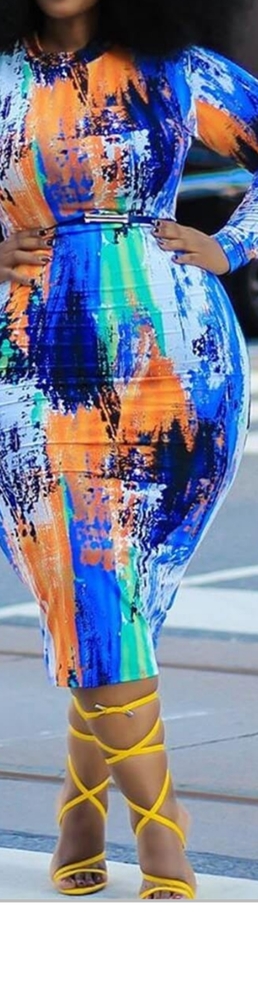 Multi colored fitted Dress
